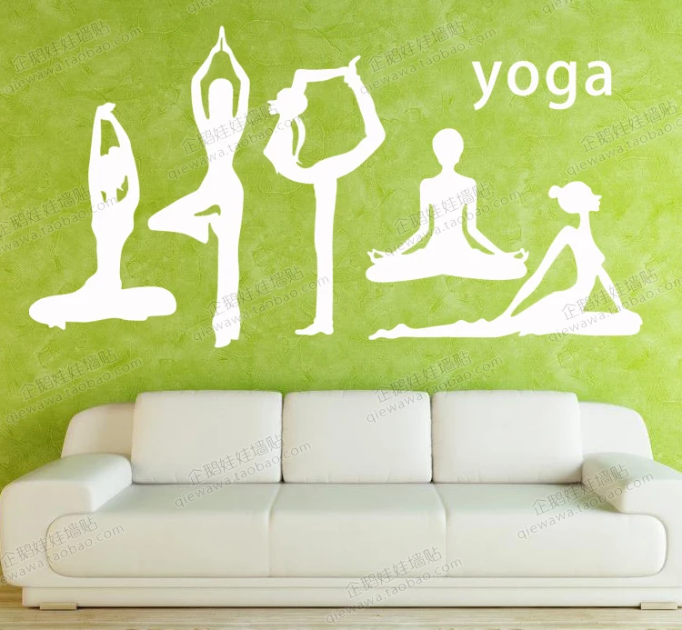 Yoga Vinyl Wall Decal Yoga Girls Yoga Pose Collection Mural Wall