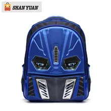 LED Flashing Light Boys 3D Robot SchoolBag Cool School Bags For Girls Children Backpacks Kids Mochila 16-inch, blue/ Red/ Yellow