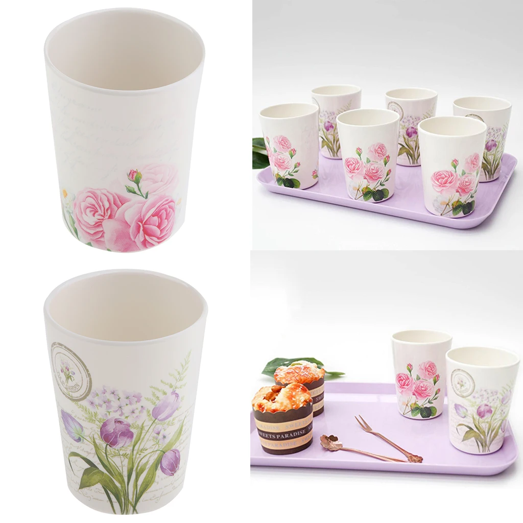 Flower Pattern Mug Melamine Office Home Coffee Tea Water Drinking Cup Drinkware for restaurants hotels restaurants