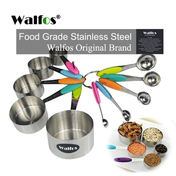 

WALFOS food grade Stainless Steel Measuring Cup 10 pieces Measure Spoon Scoop Kitchenware Cooking baking tools