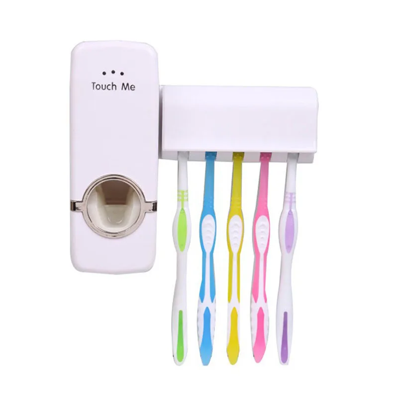 

Fashion Automatic Toothpaste Dispenser +Toothbrush Holder Set Family Set Wall Mount Rack Bath Oral Wholesale