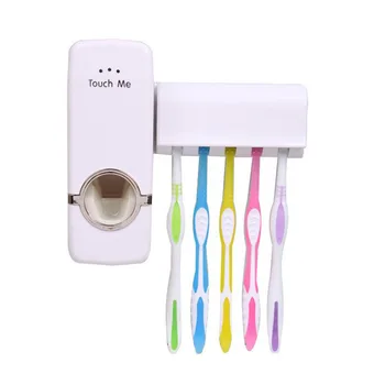 

Fashion Automatic Toothpaste Dispenser +Toothbrush Holder Set Family Set Wall Mount Rack Bath Oral Wholesale