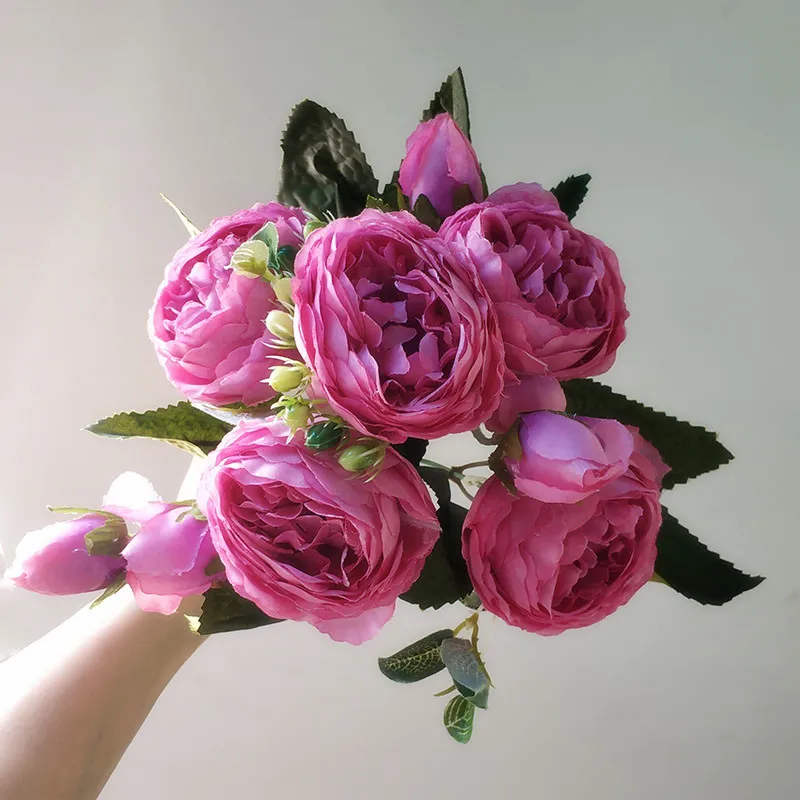artificial flowers silk peonies bouquet  3