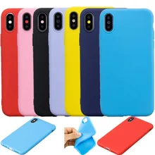 

Pure color IMIDO soft silicone phone case for iphone X case for iphone 7 case or 5 5S 5SE 6 6S 8 plus XS case