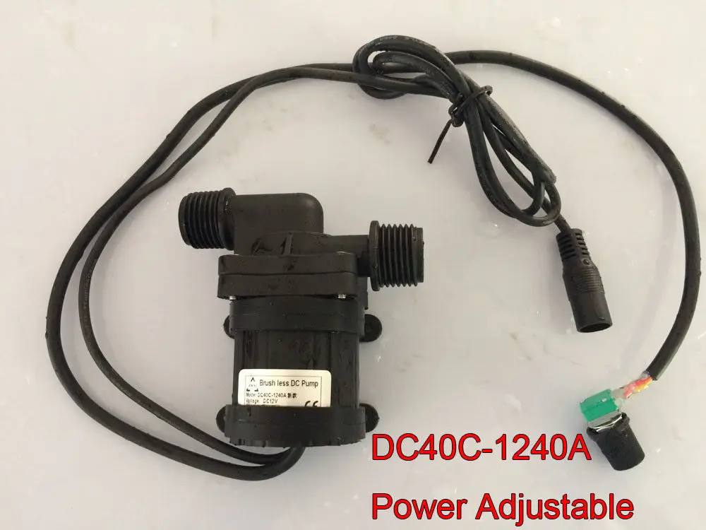 

12V Power/ Flow Adjustable Micro DC Water Pump DC40C-1240A 720LPH Max Lift 4M 14.4W Small Submersible pump Fountain pumping