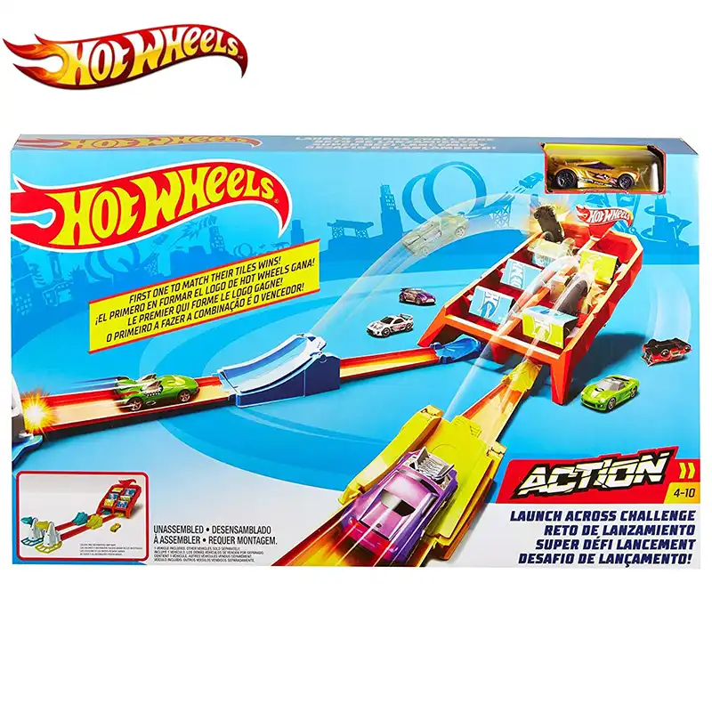 hot wheels corkscrew crash track launch set with one vehicle