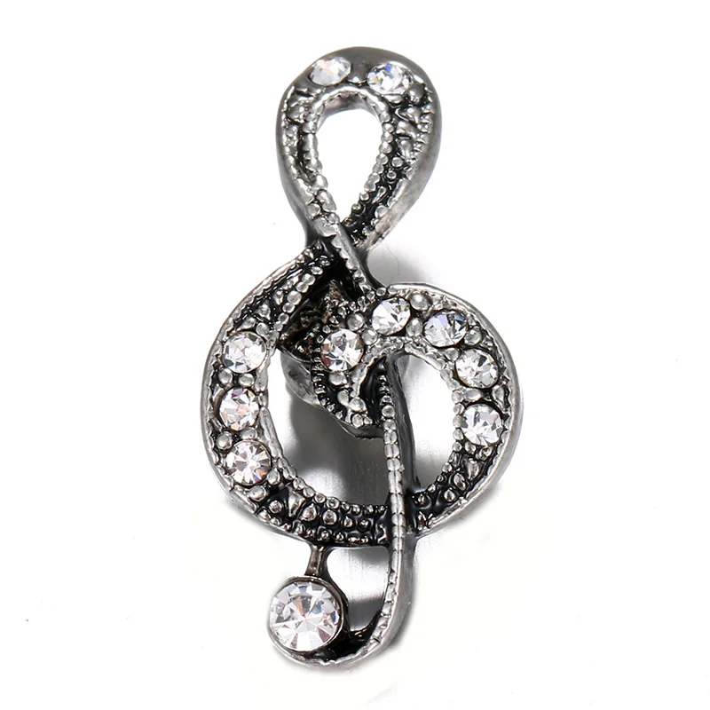 

10pcs/lot 2018 Fashion Musical Note Snaps Jewelry 18mm Snap Button Bracelet Fit DIY Metal Snap Jewelry For Women