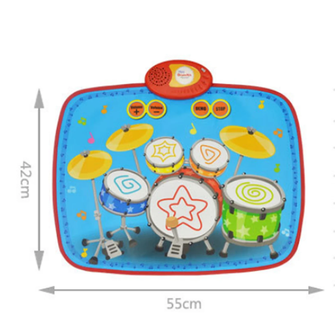 Детская ударная мини-установка музыкальный сенсорный игровой коврик Детский развивающий музыкальный ковер детская игрушка подарок с 2 барабанными палочками