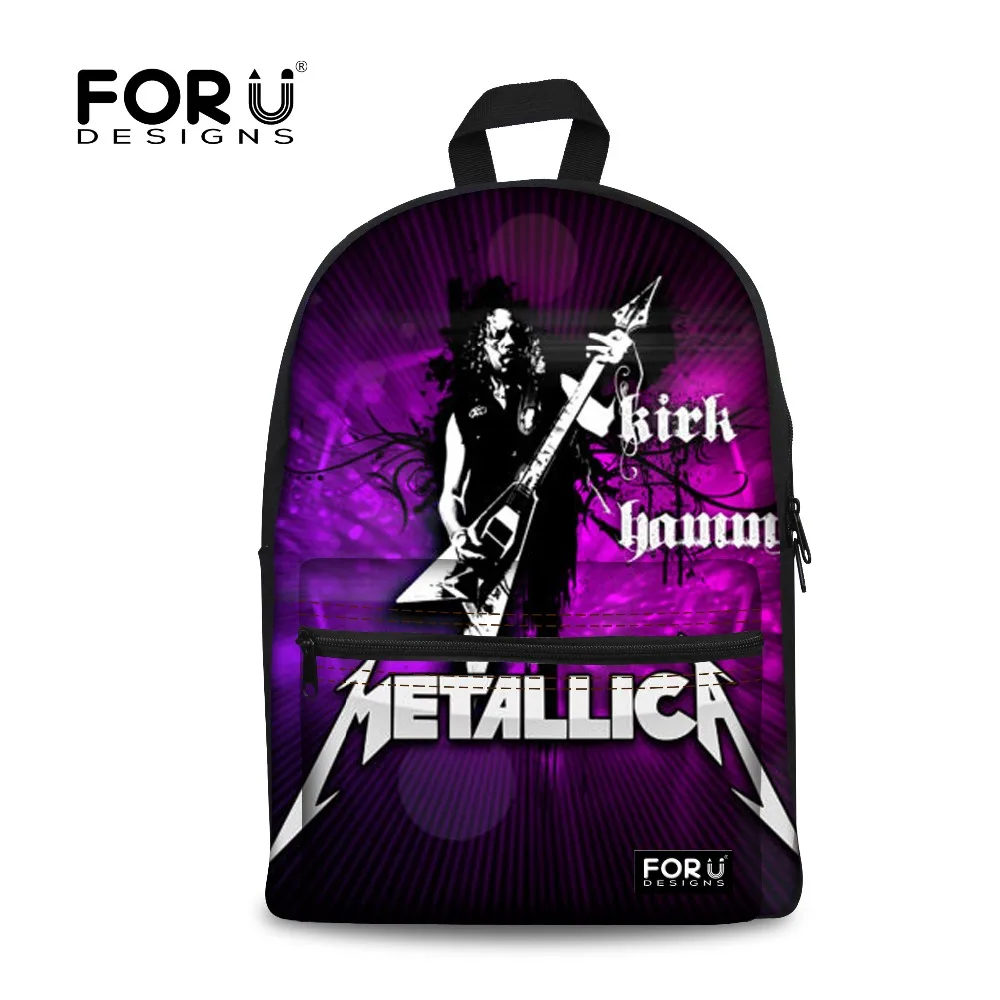 

FORUDESIGNS Rock Women's Canvas Backpack Metallica-and-Justice-for-all School Backpack For Teenager Girl Casual Travel Bagpack