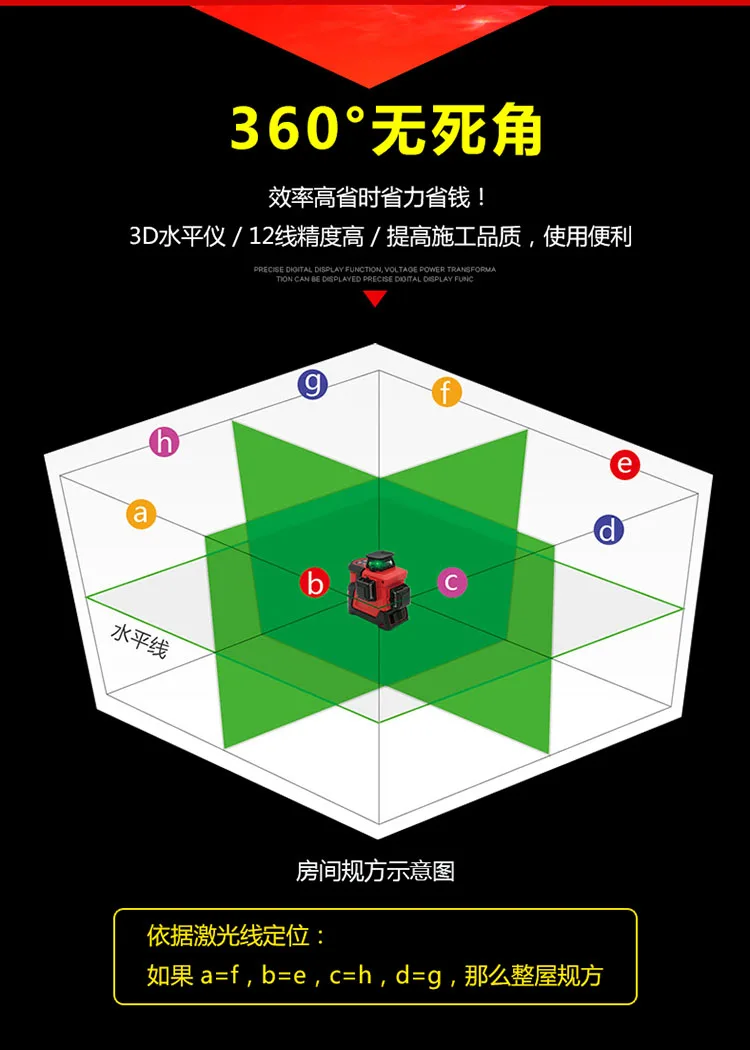 Shijing 12 линия высокоточный уровень плитки зеленый лазер автоматическая линия позиционирования стены калибровки инструмент