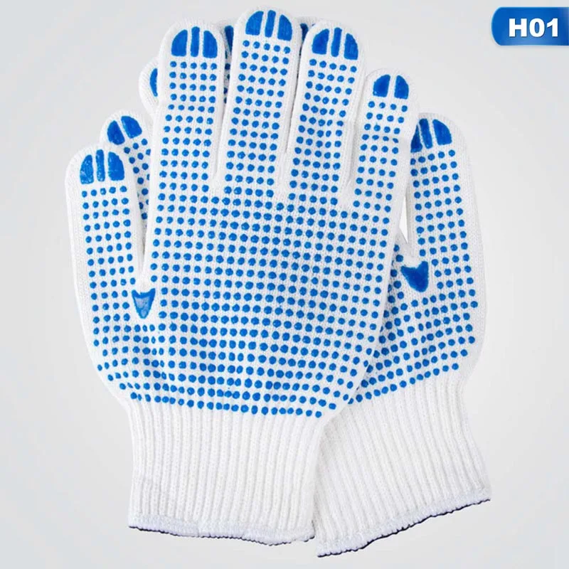 

1/12 Pair Antistatic Cotton Gloves Non-slip Plastic Gloves Wear Working Gloves For Finger Protection