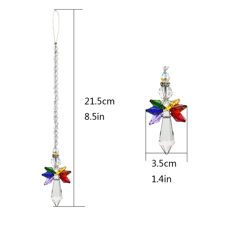 H& D Радужный ангел-хранитель Хрустальный Ловец солнечных лучей для дома/украшения автомобиля и декора крыльца и подвесок хрустальный стеклянный орнамент(синий