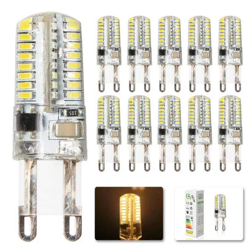 10x 220V 230V G9 6W Silicone COB 64LED Bulb SMD3014 LED Corn Lamp Spotlight for Crystal Warm Cold White | Лампы и освещение