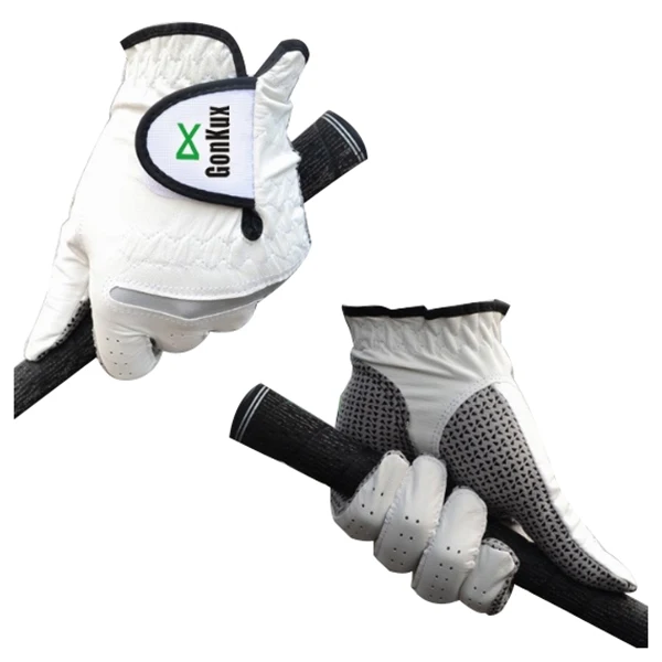 GONKUX мужские Нескользящие перчатки для гольфа противоскользящие кожаные перчатки левая рука