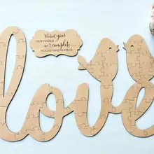 Пользовательские Любовь деревенский головоломки день свадьбы Гостевая книги альтернатива сердца деревянные гостевые книги Приём партия выступает