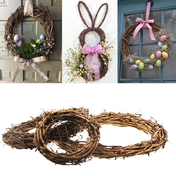 

Happy Easter Party DIY Natural Dried Rattan Wreath Shop Home Wreaths Decoration Easter Door Wall Decor 10cm/15cm/20cm/25cm/30cm