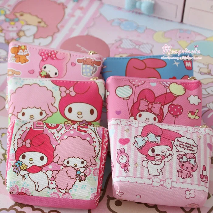 Случайная! Kawaii Mini hello kitty Кошелек для монет My Melody Gemini маленький двойной кошелек со звездами PU Чехол сумка для ключей B61