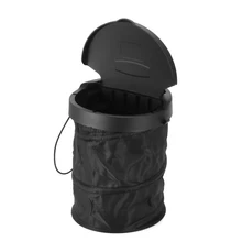 Складная Автомобильная корзина для мусора PP полиэфирная ткань большой емкости регулируемая фиксированная высота автомобильный контейнер для мусора с волшебной лентой и крышкой