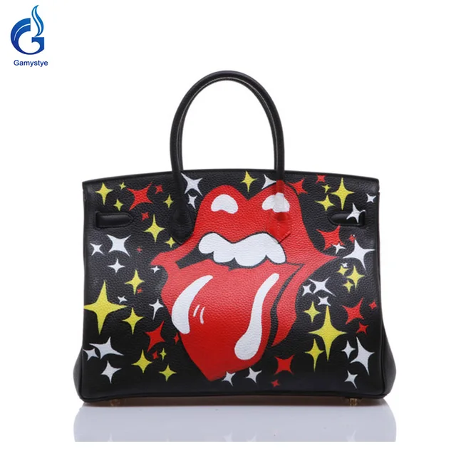 Gamystye Graffiti Leather Handbags Rock Women S Luxury Bags New Gamystye Graffiti Leather Handbags Rock Women S Luxury Bags New Refresh Hand Painted Totes Europe And America