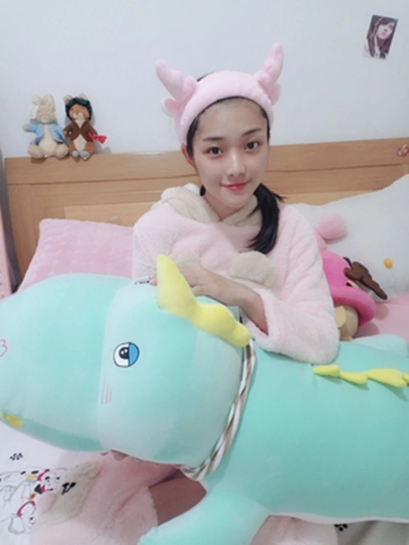 Dorimytrader kawaii crocodile plush toy doll giant animal alligator sleeping cushion bed pillow girl cute birthday gift 120cm 150cm DY50545 (19)