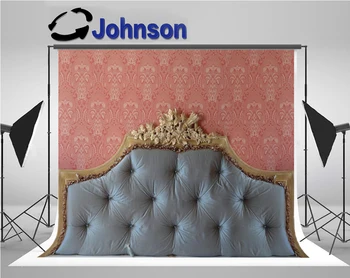 

metal Bed Headboard Tufted red backdrops Vinyl cloth High quality Computer print wall photography backgrounds