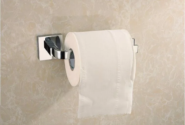 Аксессуары для ванной комнаты Продукты Твердый латунный Chrome Туалет Бумага держатель рулона держатель ткани без крышки