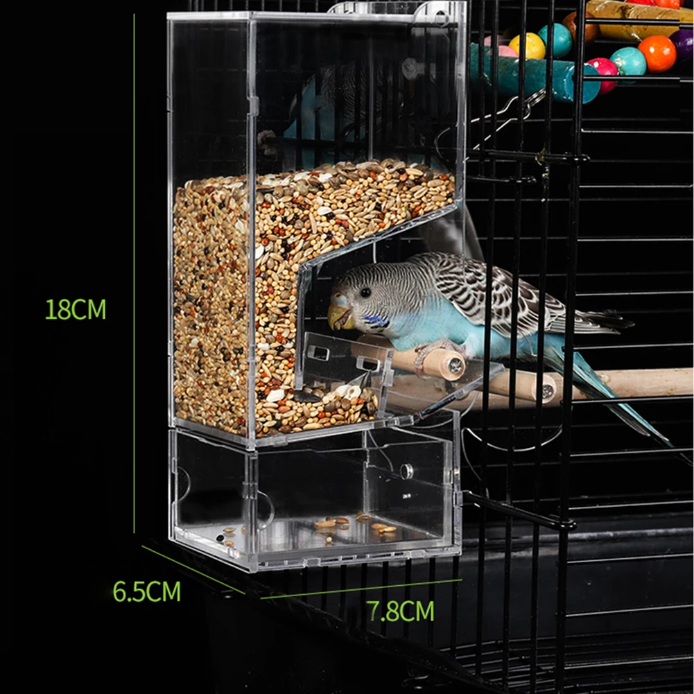 Bird Food Containers Acrylic Anti Splash Bird Automatic Feeders