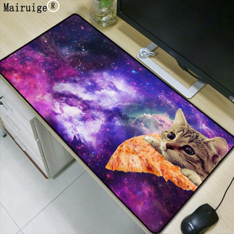 

Mairuige Pizza Cat In Space Anime Large Mouse Pad PC Computer Mat Size for 400*900*3 MM Mousepad Mice Mat Precision Lock Edge