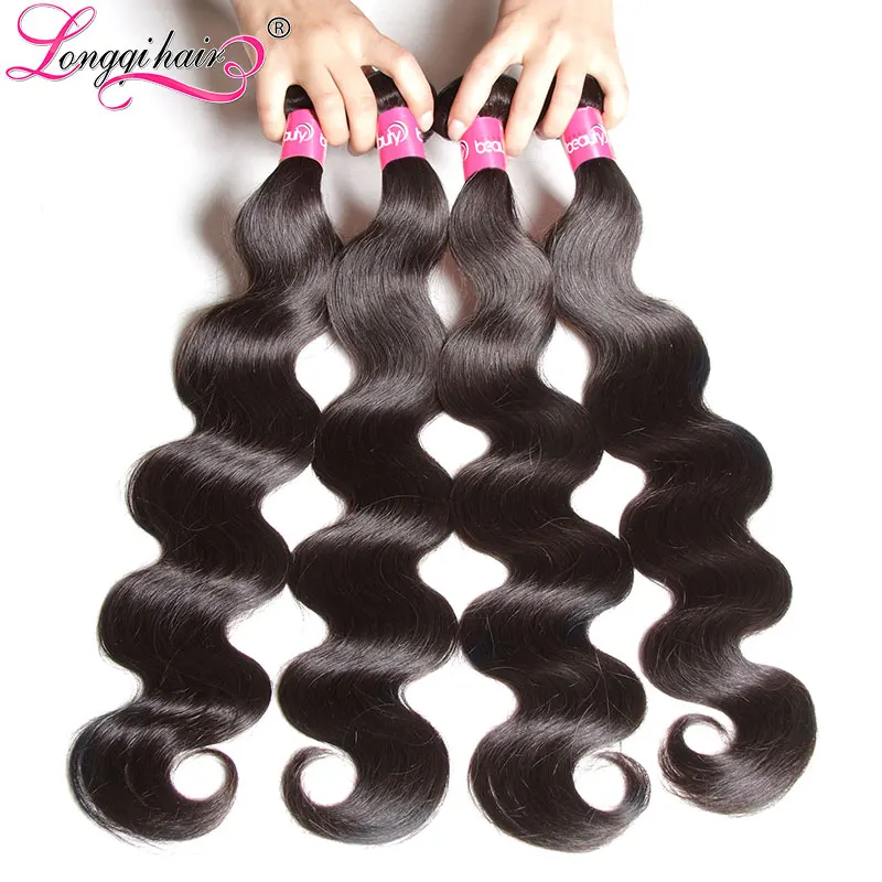 Longqi Hair Brazilian Body Wave Hair Weave Bundles Non-Remy Human Hair Natural Color 1PC 8''-30'' Can Be Mixed Legnth Free Ship brazilian-body-wave-hair-bundles