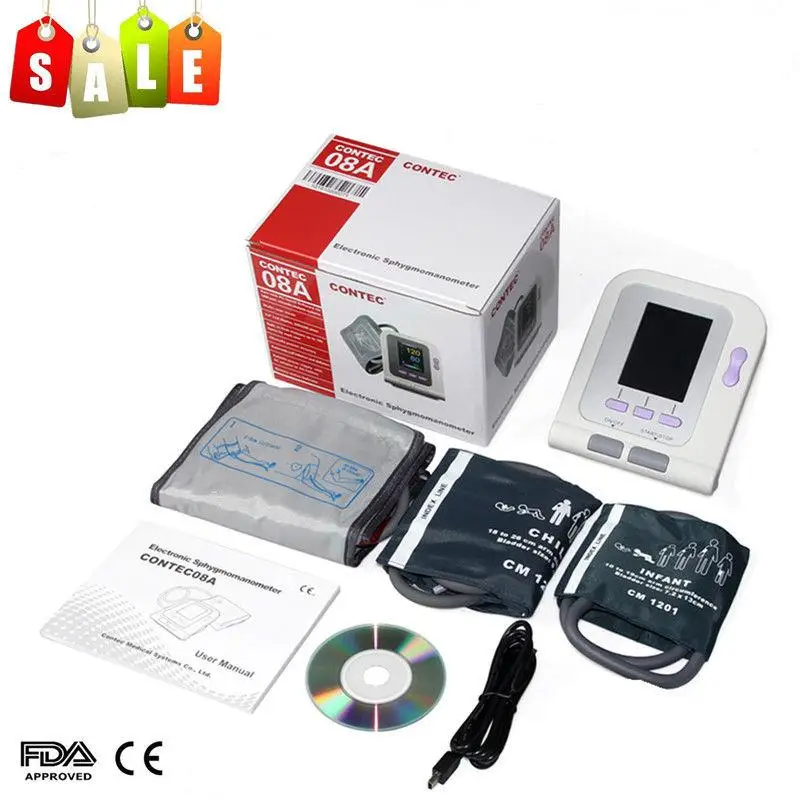  Digital Blood Pressure Monitor NIBPAdult+Child+Pediatric+SWSphygmomanometer CONTEC08A Portable