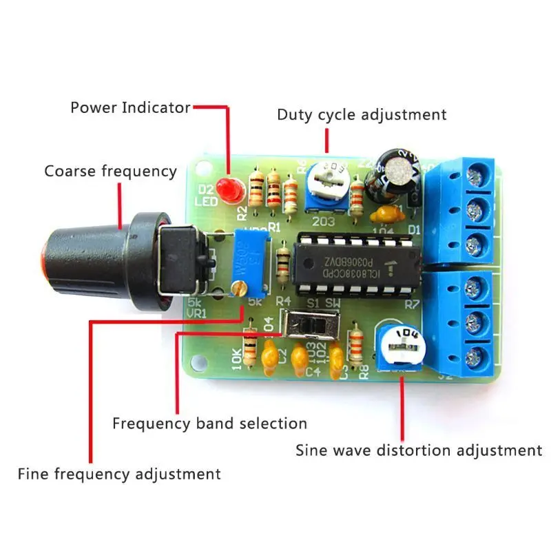 1SetICL8038MonolithicFunctionSignalGeneratorModuleDIYKitSine
