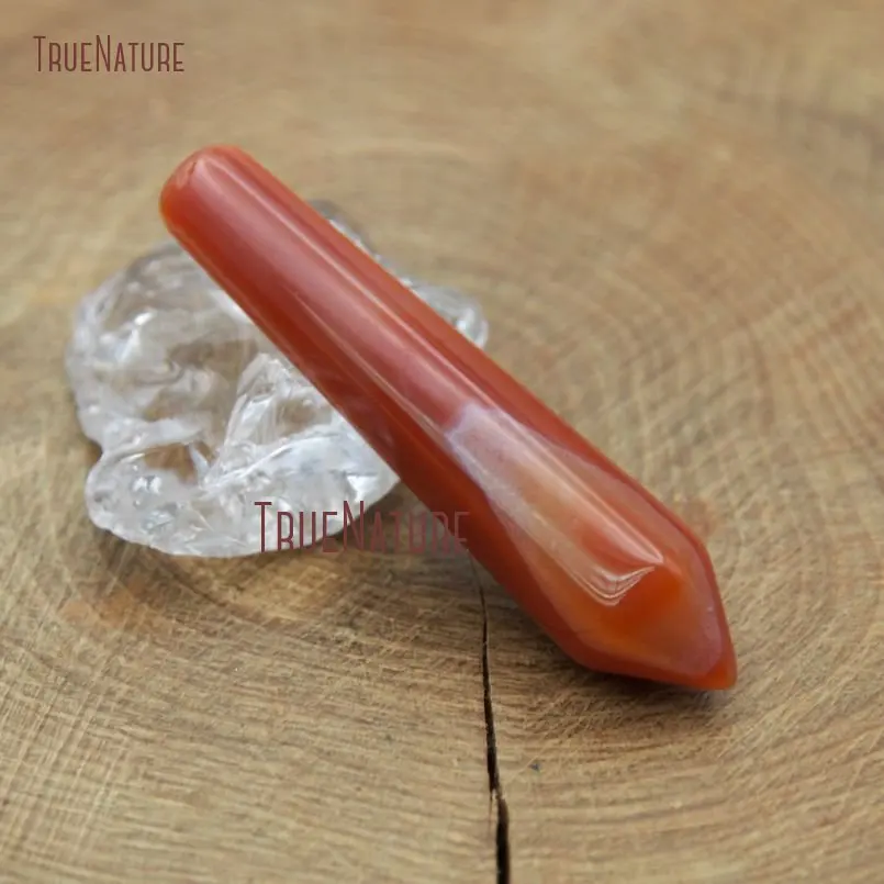 20180102-PM9623- Faceted Point Loose Stone Ruby Red Agate Carnelian Loose Stone_1