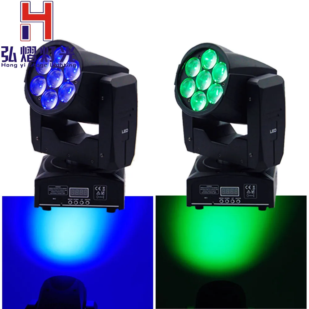 

2pcs/lot High Quality Zoom Led Mini Beam Wash Moving Head Light 7x12W 4in1 RGBW Quad Professional DJ Disco DMX Stage Lights