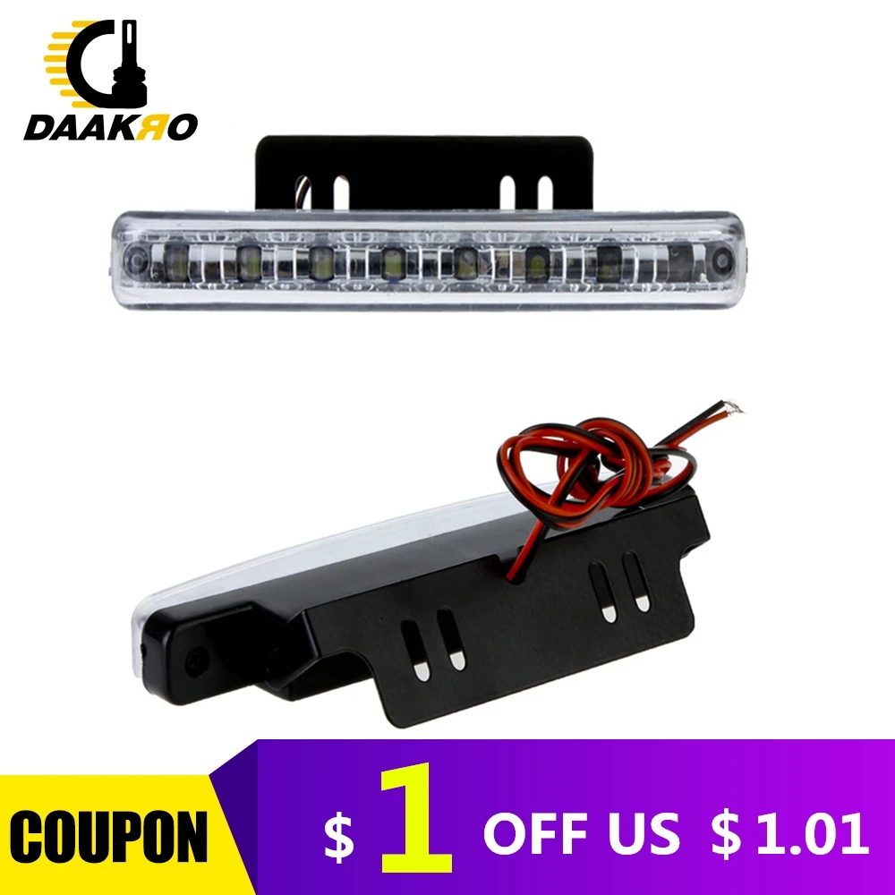 

High Quality Car Motercycle Light 8 High Power LED DRL Fog Driving Daylight Daytime Running 6000K White Lamp Day Light DRL
