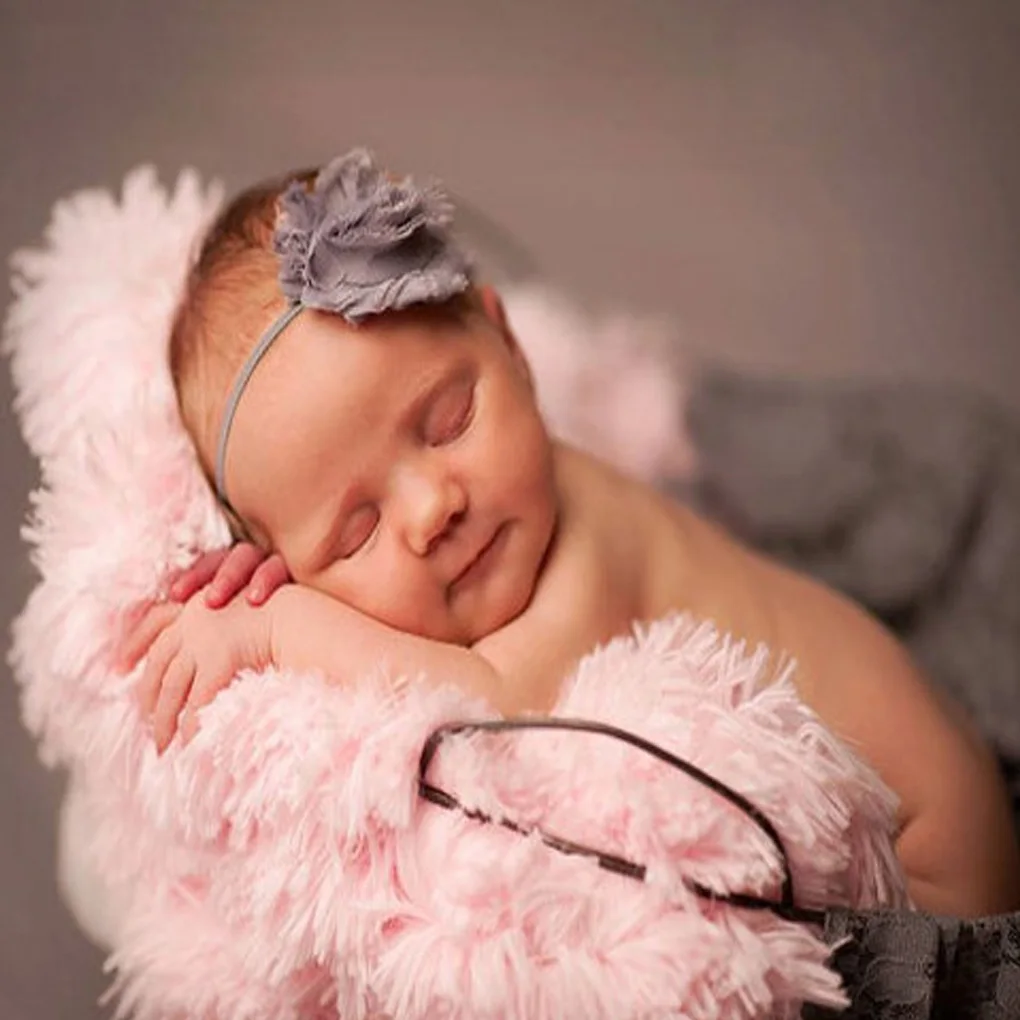 

50cmx50cm 2018Newborn Photography Props Blanket Faux Fur Basket Stuffe Photo Prop Background Babies Soft Basket Photo Potografia