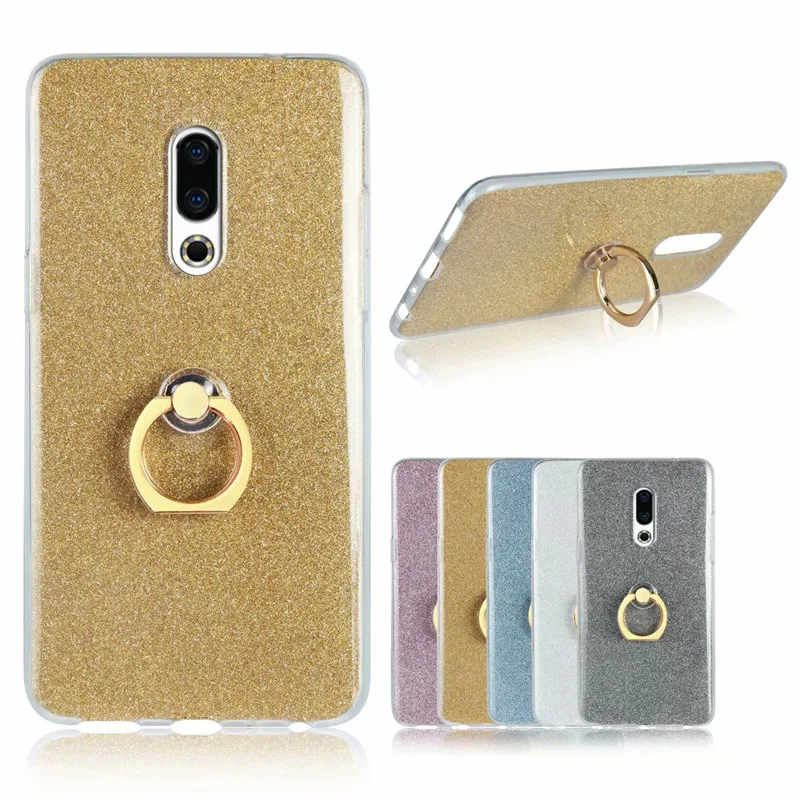 Ainike Bling Glitter Phone Sticker For Meilan E Note2 Note5 MX6 U10 Pro7 Metal 5S X M9C P2 Soft TPU Case With Ring Holder |
