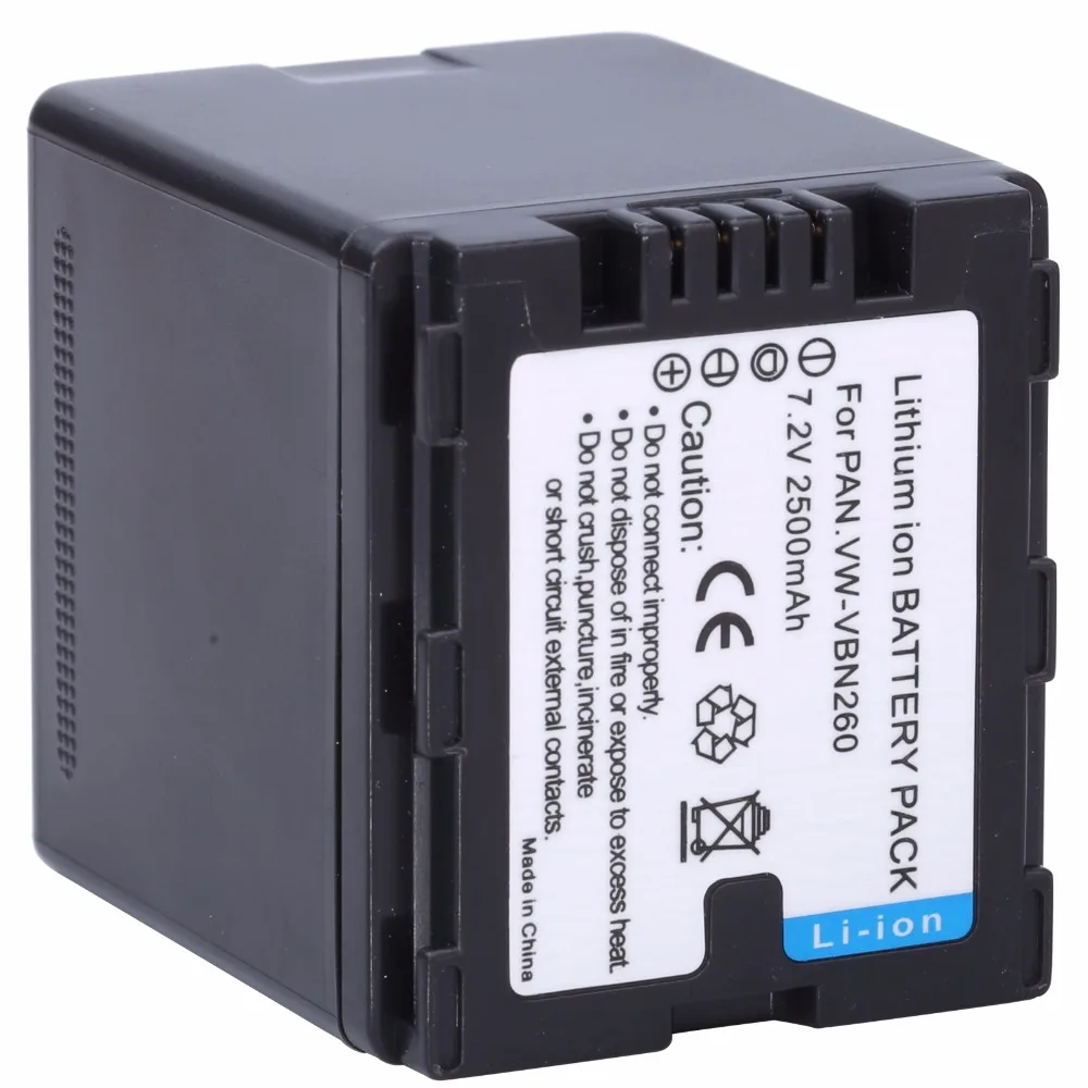 パナソニック Panasonic VW-VBN260-K バッテリーパック Probty 2pcs Vw-vbn260 Vbn260 2500mah Battery For Panasonic