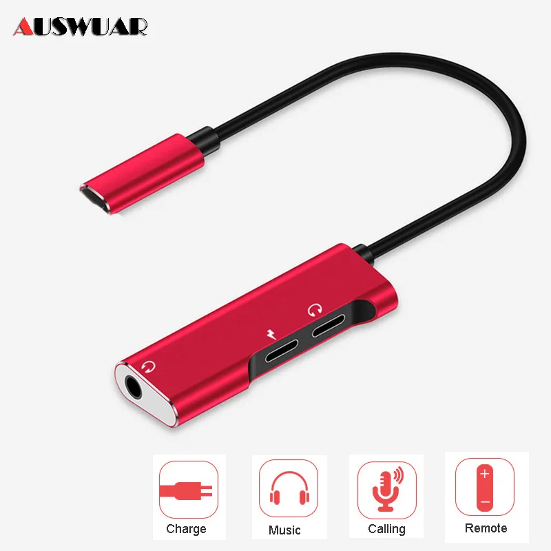 Goedkoop Lading Audio Adpater voor iPhone X 7 8 Plus 3.5mm Aux Audio Adapter Call Afstandsbediening Muziek Lading Hoofdtelefoon oortelefoon adapter Opladen