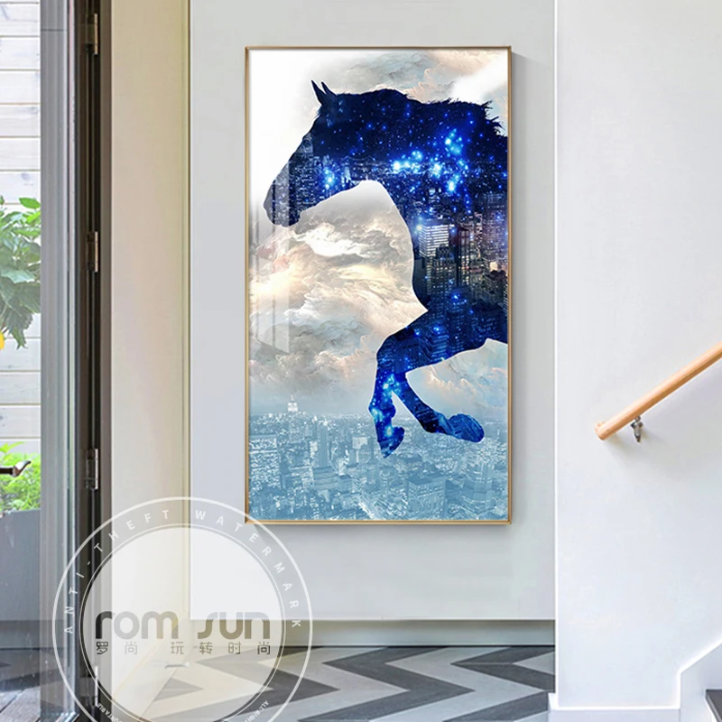 

Abstract Animal Horse Poster Print Nordic Style Wall Art Picture 4 Living Room Aisle Modern Canvas Painting For Home Decorative