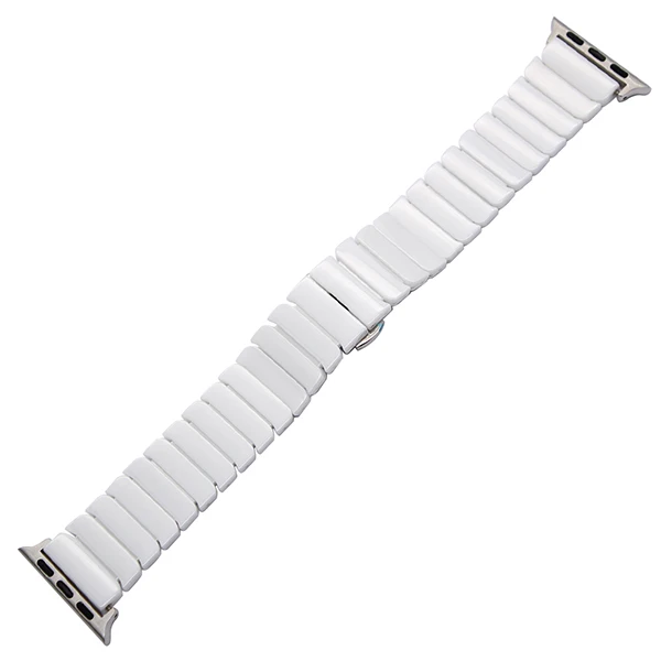 Керамический ремешок для часов+ инструмент для iWatch Apple Watch, 38 мм, 42 мм, серия 1, 2, сменный ремешок, стальной ремешок с бабочкой и пряжкой, браслет на запястье - Цвет ремешка: White