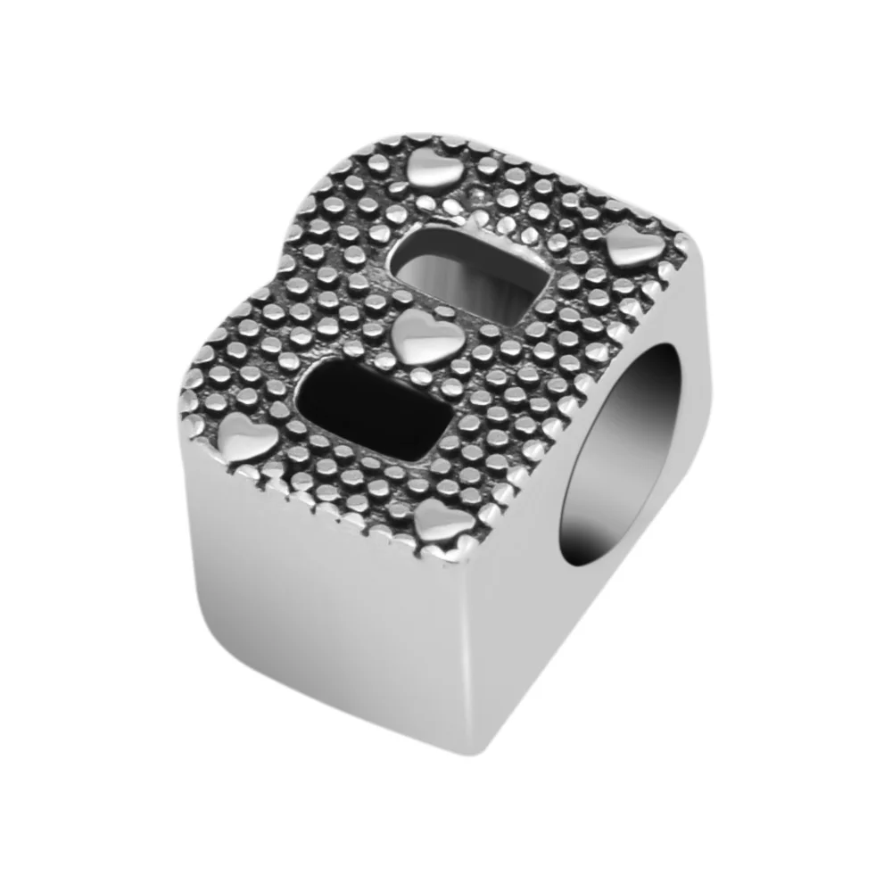 DIY Подходит для Pandora шармы браслеты Буквы B бусины стерлингового серебра 925-ювелирные изделия