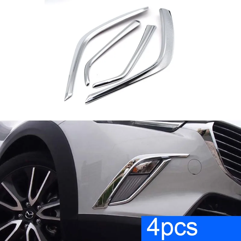 Vtear для Mazda CX 3 CX3 2019 2020 передние противотуманные фары рамка бровей отделка ABS хром