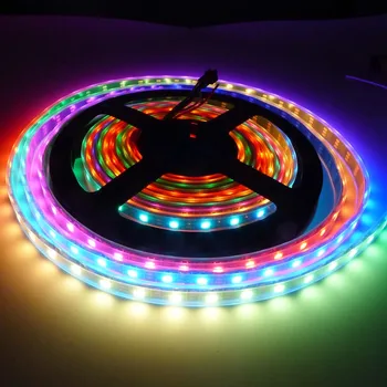 

5M WS2812B 60LEDs/m 300LED Individual Addressable LED Strip Light White/Black PCB DC5V Waterproof IP67