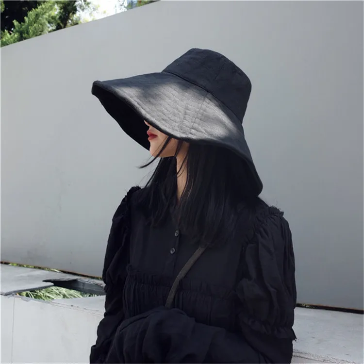 2018 New Japanese Solid Color Sun Hat Summer Travel Collapsible Sun Protection Beach Casual Sun Hat ACA96 (13)