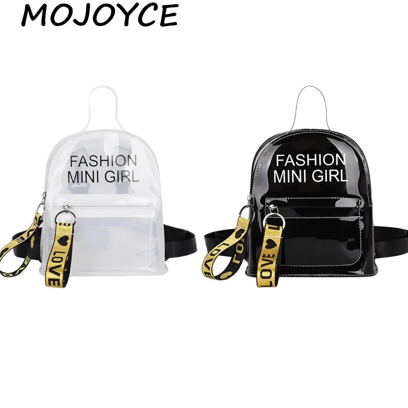 

NEW 1pcs Transparent Women Backpacks Clear PVC Teenager Girls Zipper Student School Backpack Travel Bag Mochila Feminina