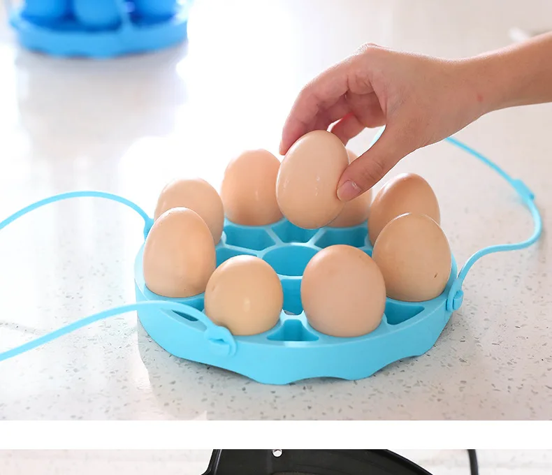 Силиконовые формы для яиц, многофункциональная Пароварка для яиц, 7 отверстий, пароварка для яиц, съемная изоляционная подкладка, бытовые кухонные инструменты для выпечки