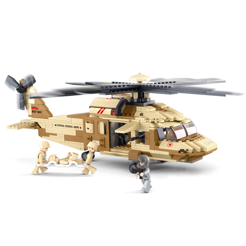

Sluban Model Building Compatible B0509 439pcs Model Building Kits Classic Toys Hobbies Helicopter