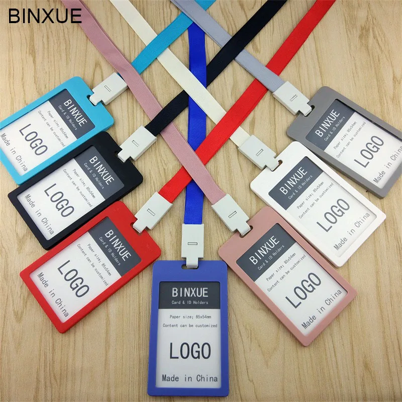 BINXUE Cover card,identification tag ID Holder,The rope is 1.5cm wide employee's card Elitein