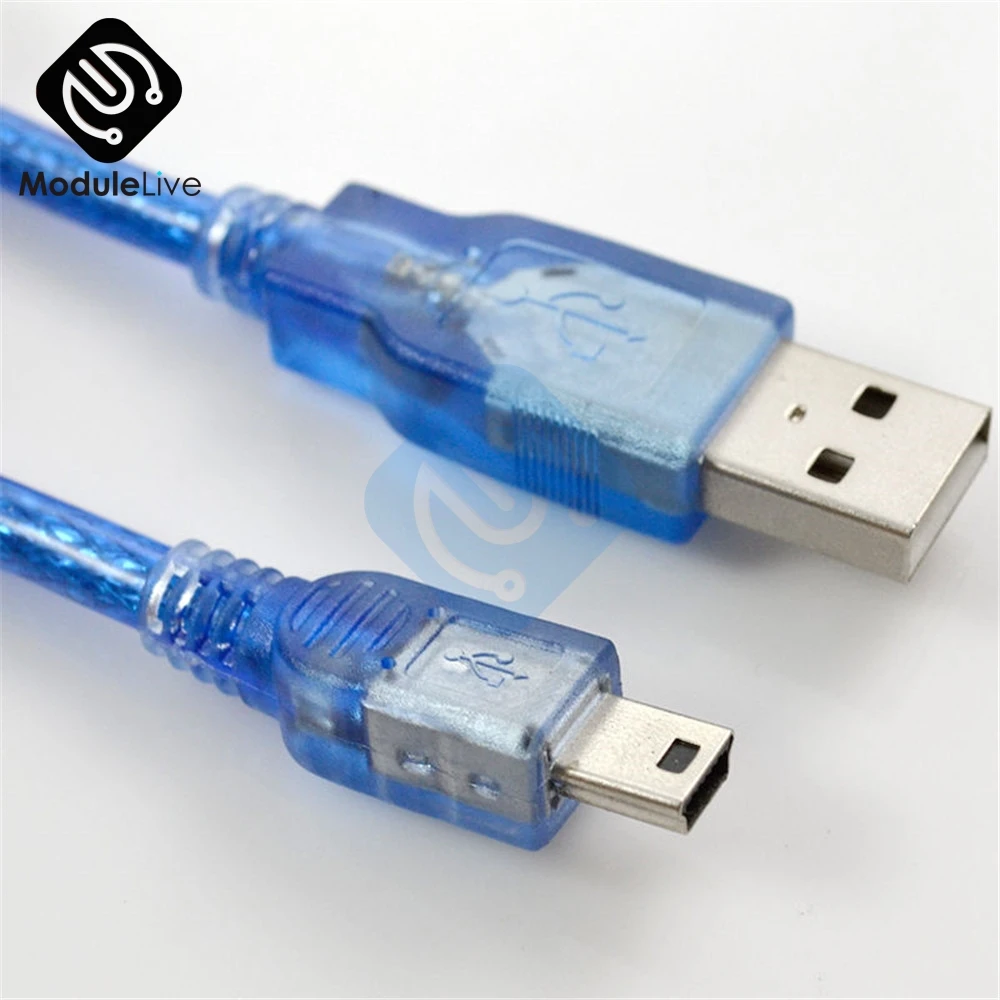 30 см USB 2,0 мужчина к Mini B 5pin Мужской кабель для передачи данных для ПК кабель провода для Arduino MCU Nano 3,0 Pro также для старого мобильного телефона