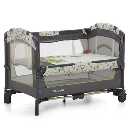 Valdera многофункциональная складная детская кровать Модная Портативная игровая кровать от 0 до 3 лет детская кровать с москитной сеткой брендовые кроватки - Цвет: B